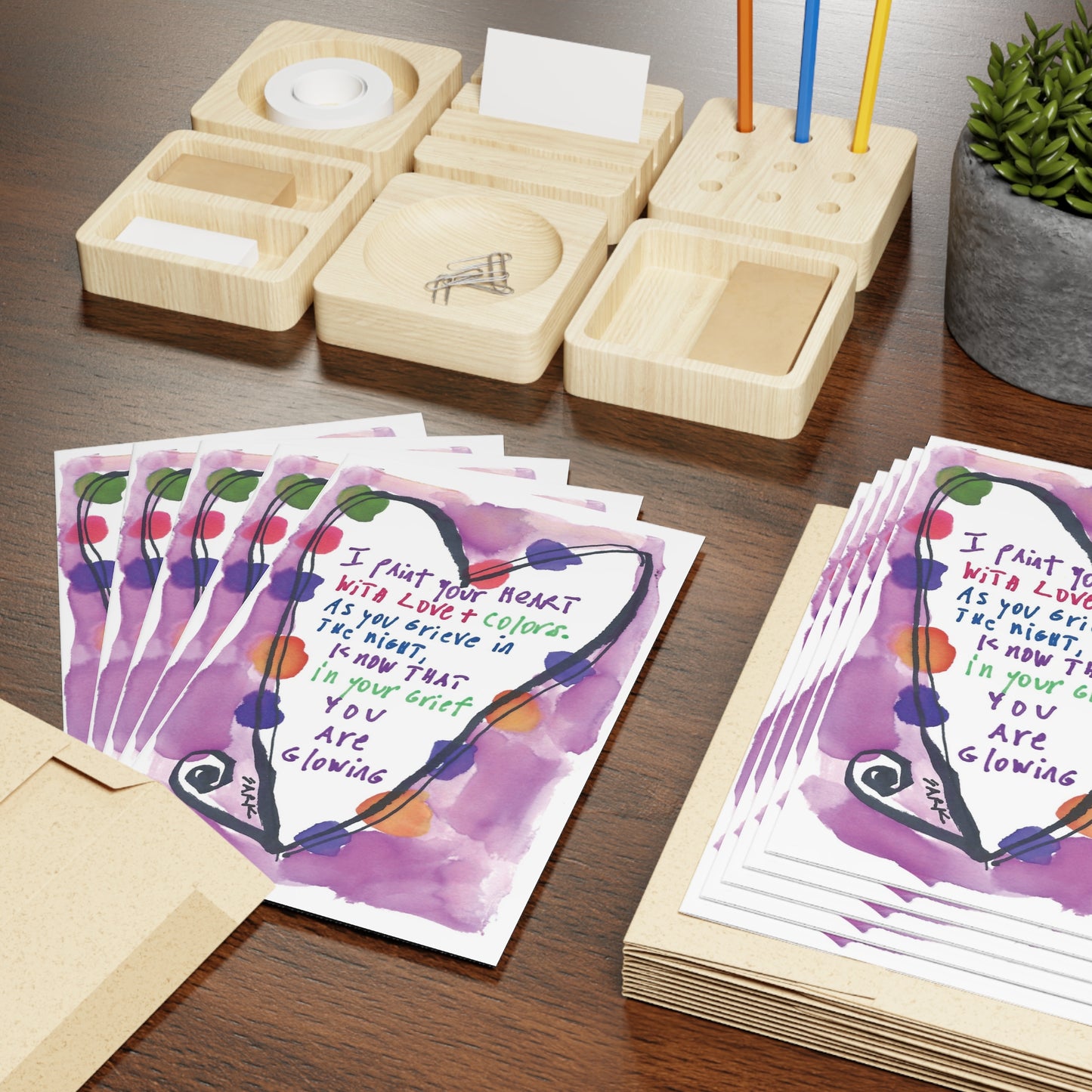I Paint Your Hear with Love, SARK Greeting Cards (1 or 10-pcs)