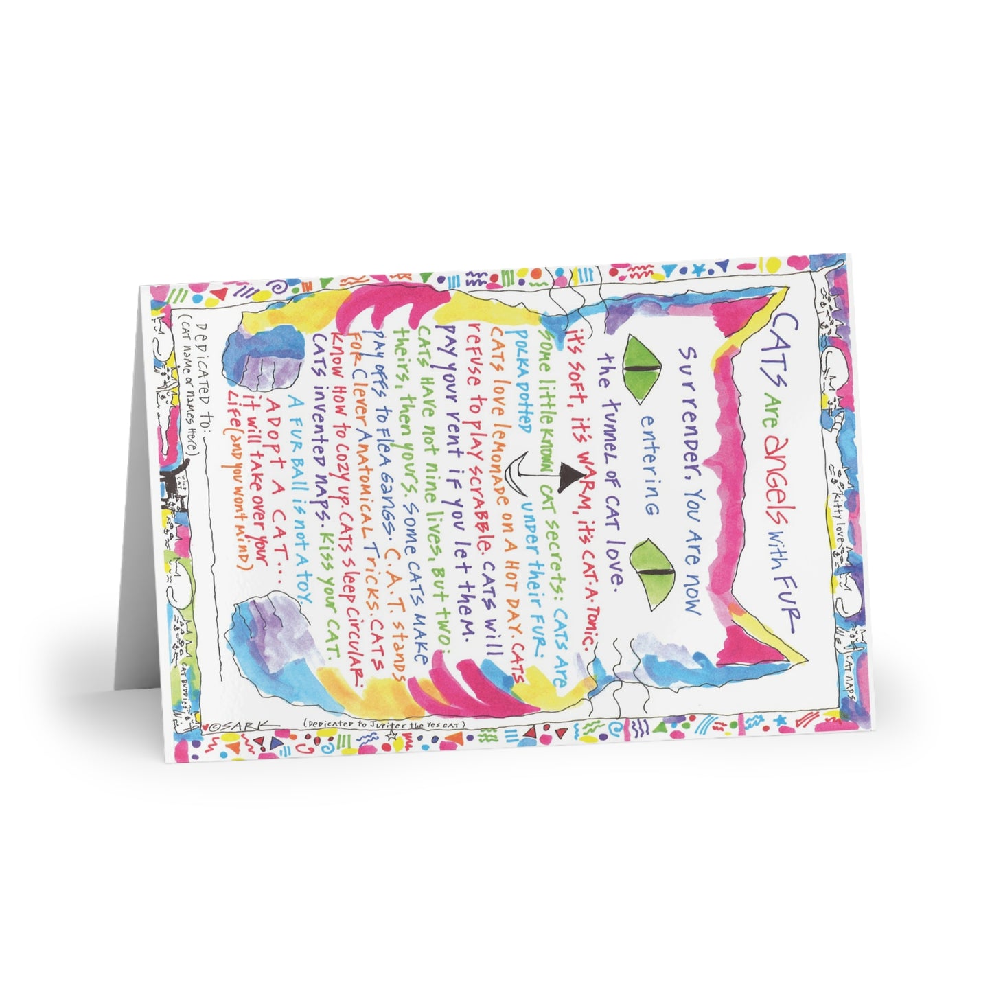Cats Are Angels With Fur, SARK Greeting Cards (1 or 10-pcs)