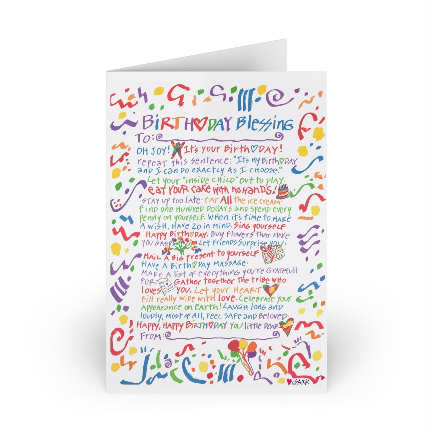 Birthday Blessings, SARK Greeting Cards (1 or 10-pcs)