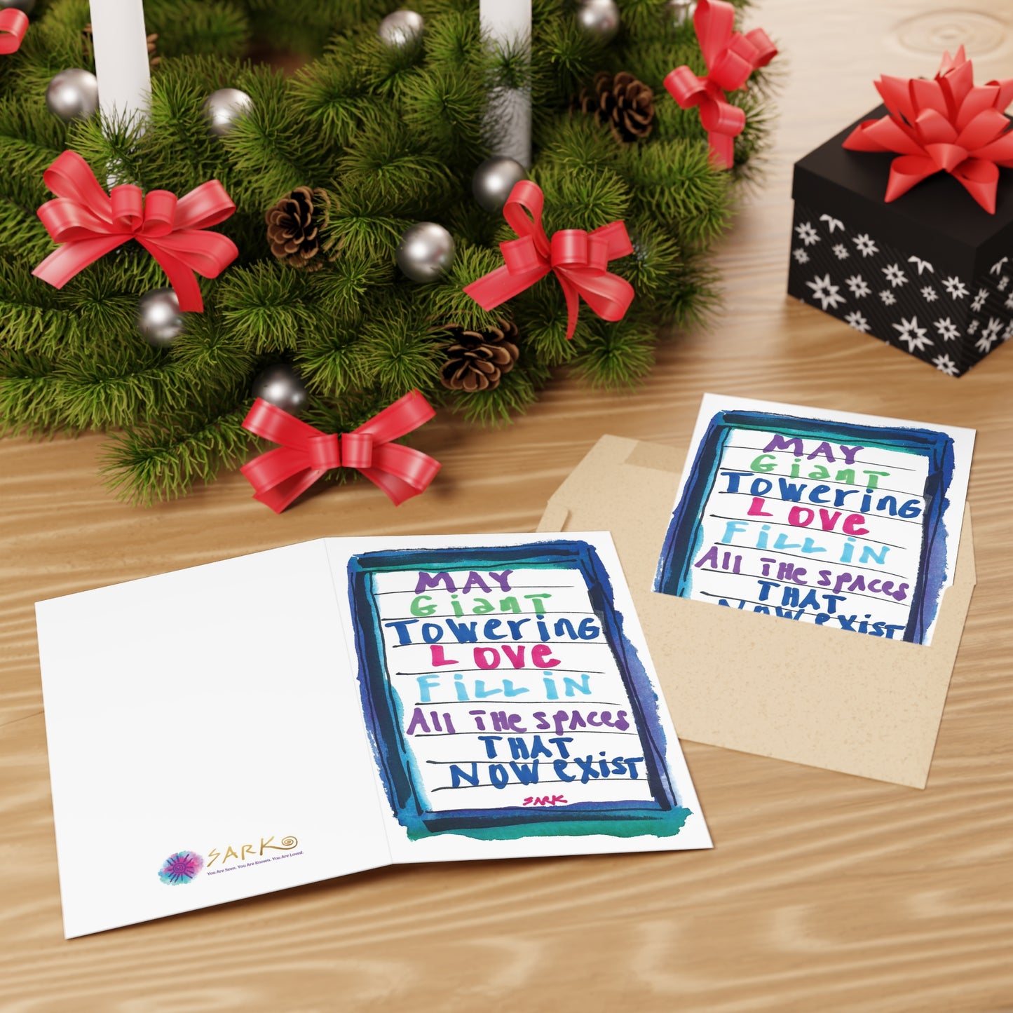 Giant Towering Love, SARK Greeting Cards (1 or 10-pcs)
