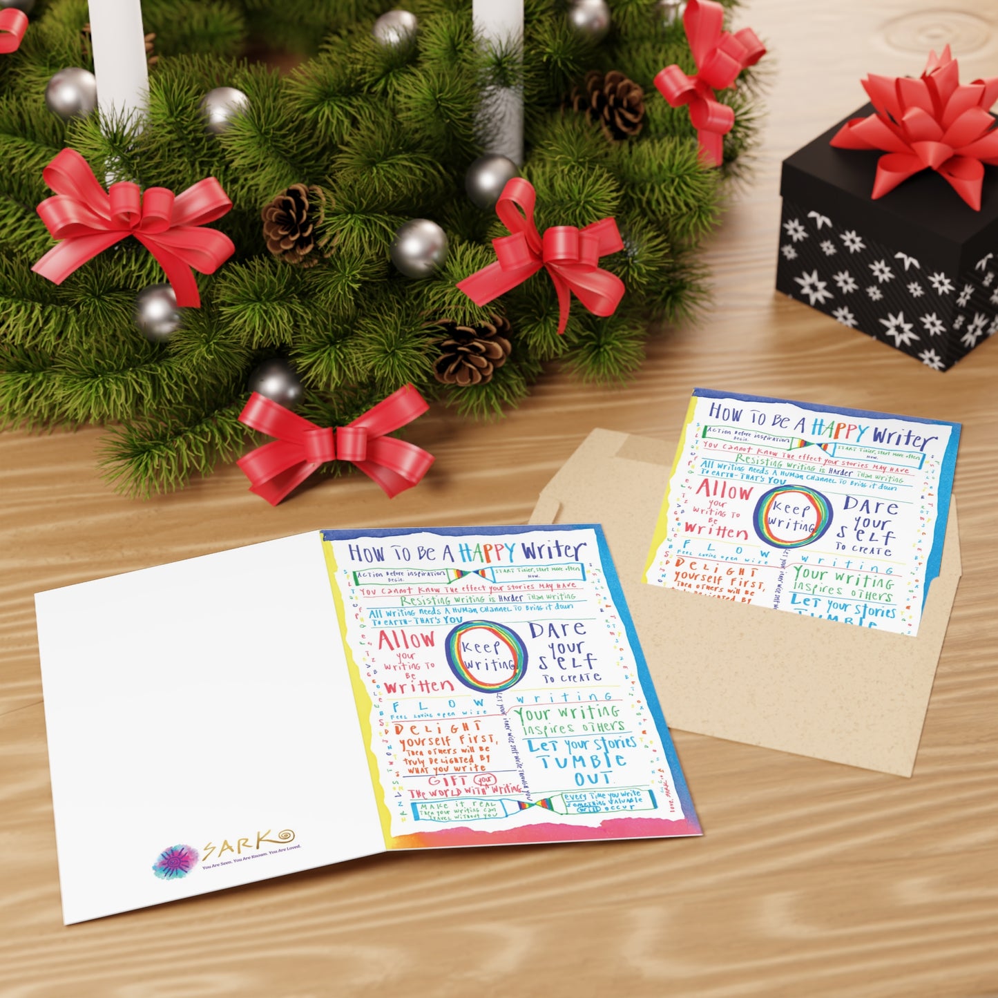 How To Be A Happy Writer, SARK Greeting Cards (1 or 10-pcs)