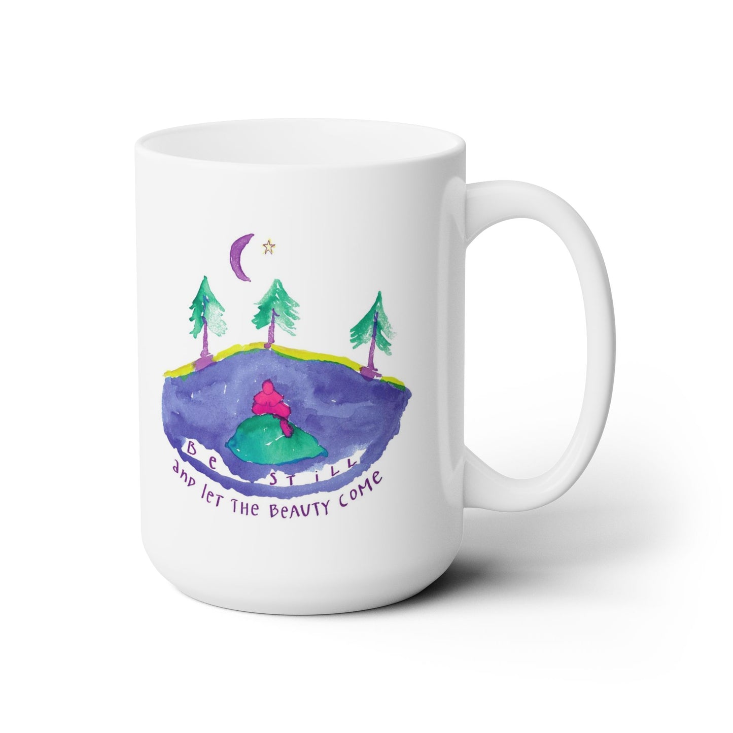 Be Still by SARK - 15oz White Ceramic Mug