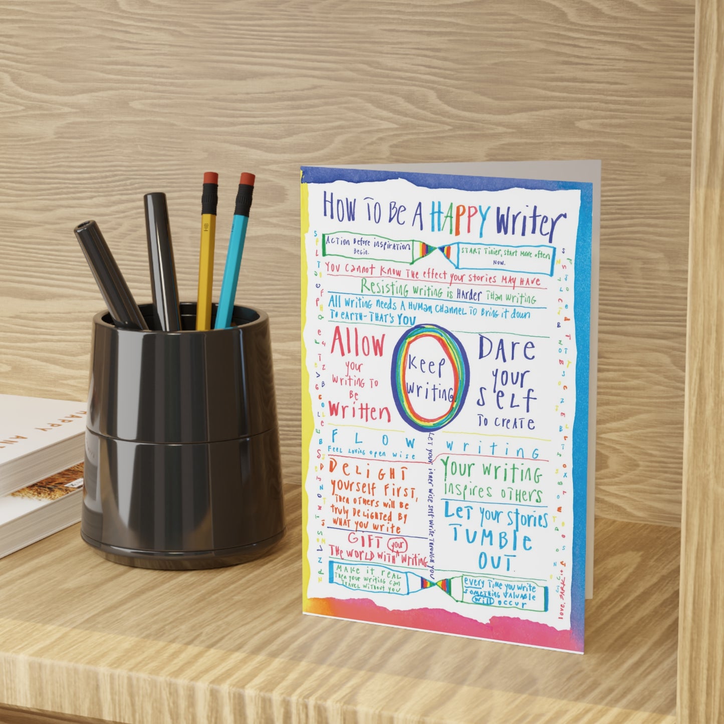 How To Be A Happy Writer, SARK Greeting Cards (1 or 10-pcs)