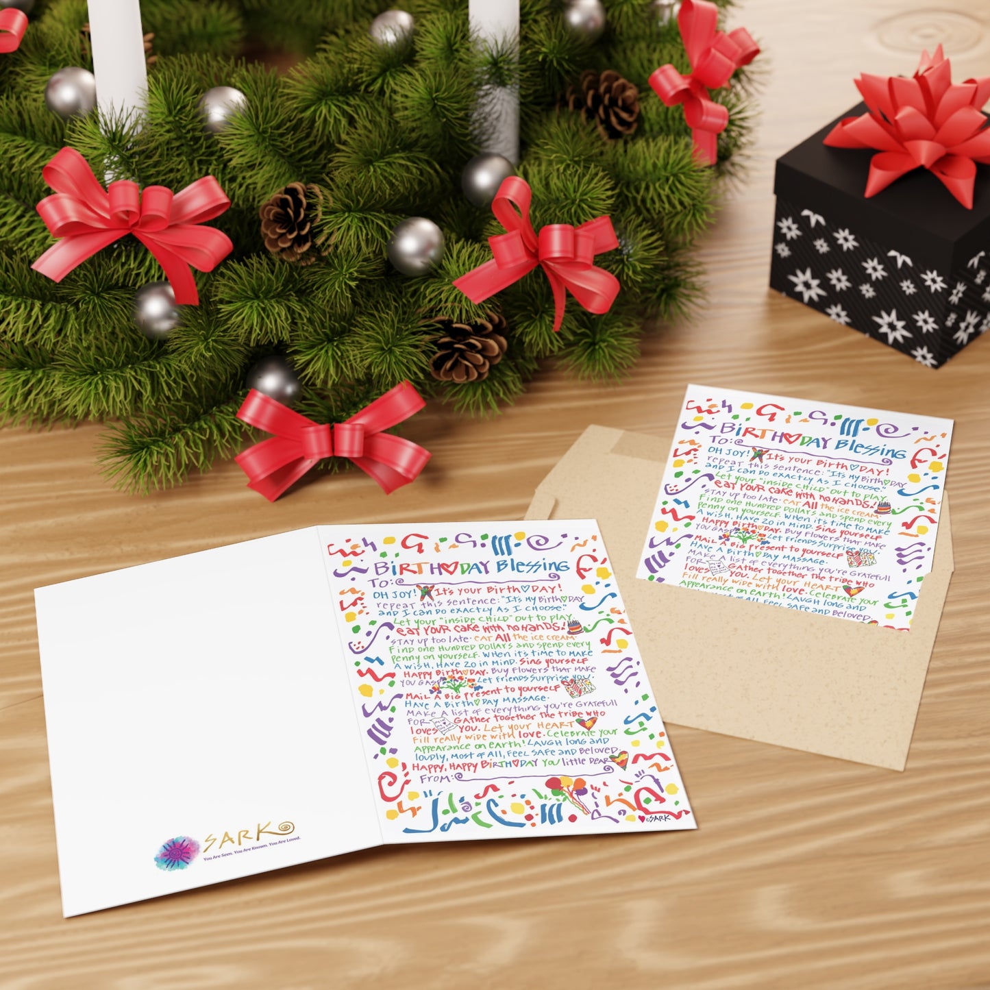 Birthday Blessings, SARK Greeting Cards (1 or 10-pcs)
