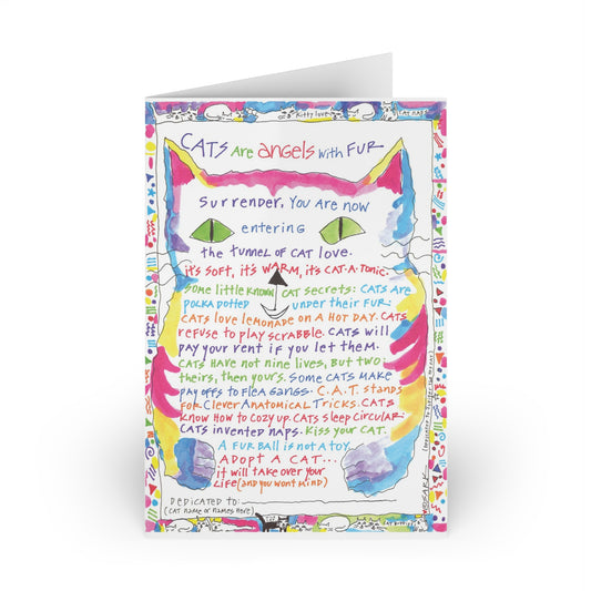 Cats Are Angels With Fur, SARK Greeting Cards (1 or 10-pcs)