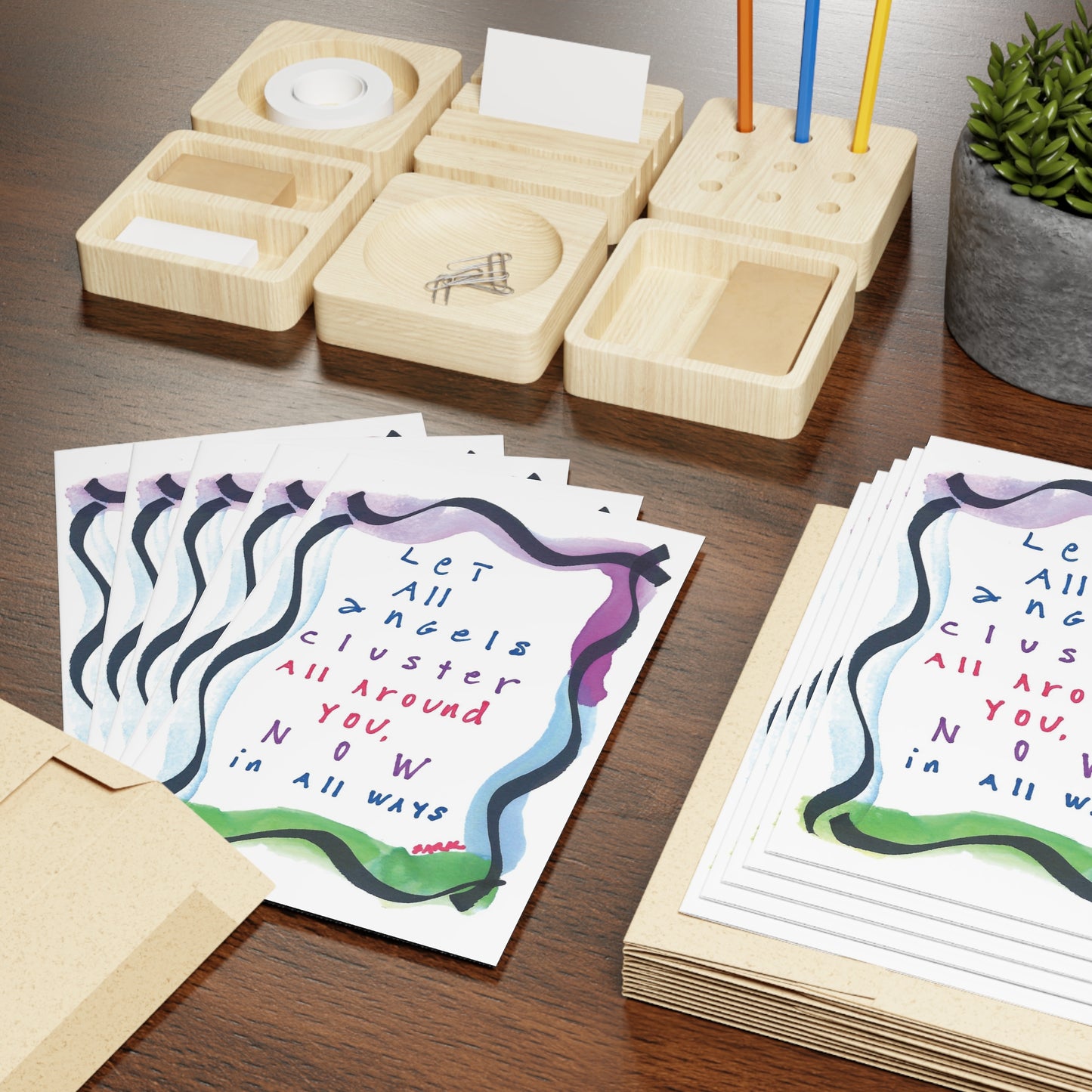 Let All Angels Cluster Around You, SARK Greeting Cards (1 or 10-pcs)