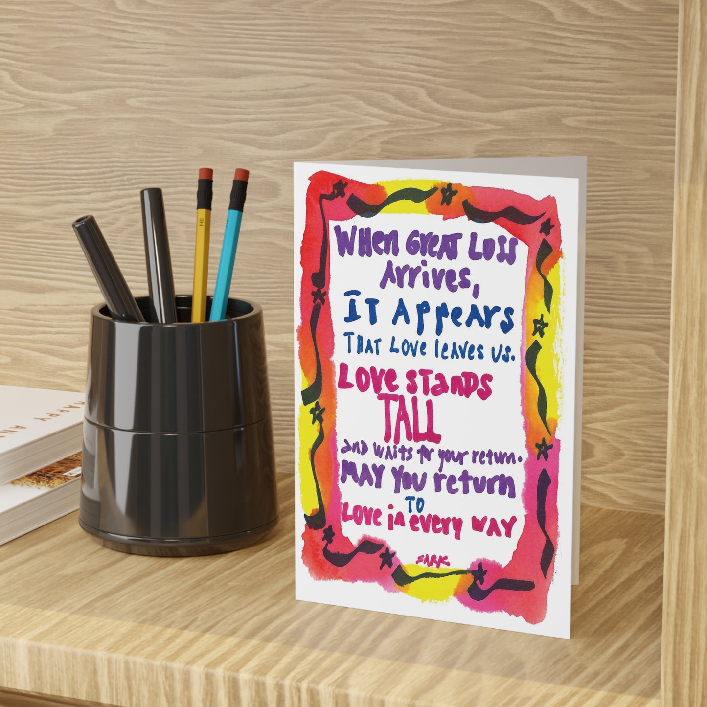 Love Stands TALL, SARK Greeting Cards (1 or 10-pcs)