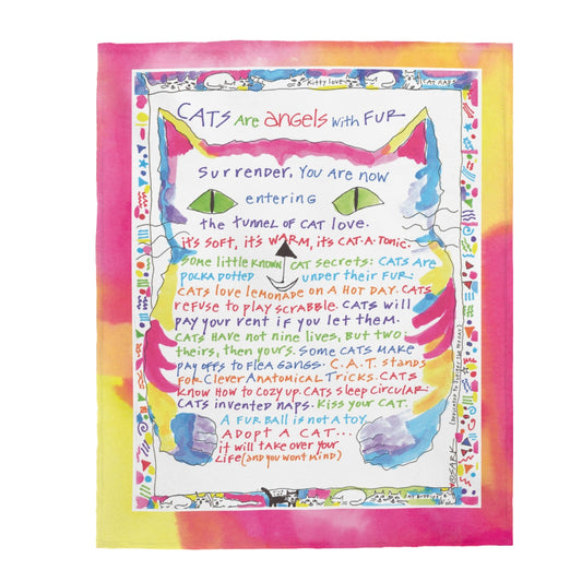 Cats Are Angels With Fur by SARK- Velveteen Plush Blanket