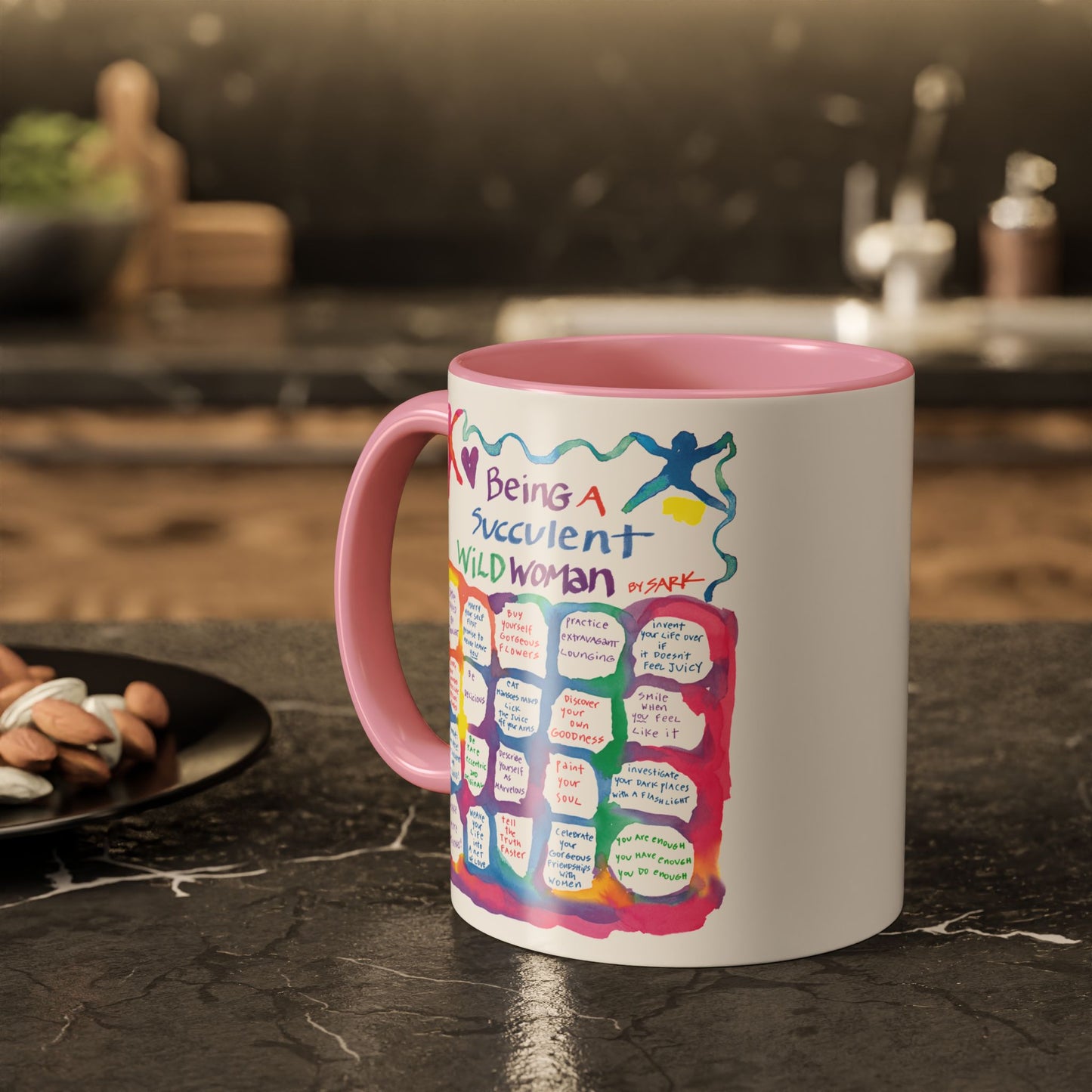 Being A Succulent Wild Woman by SARK - 11oz Creatively ColorFULL Mugs