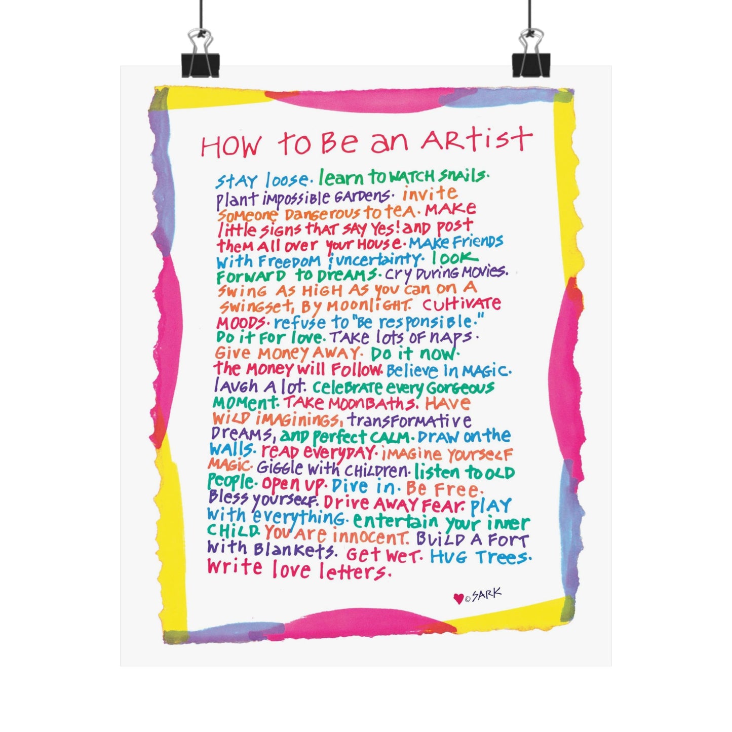 How To Be An Artist, by SARK - Premium Matte Art Print