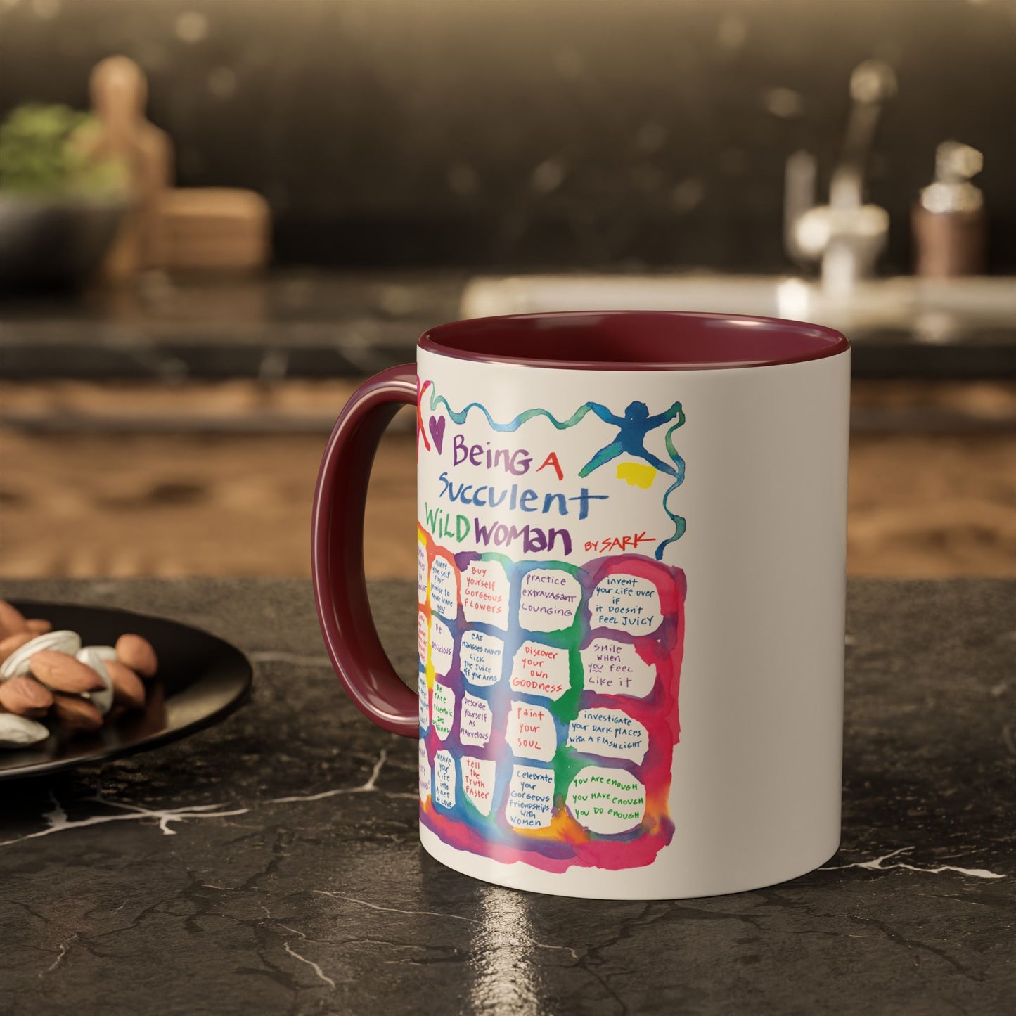 Being A Succulent Wild Woman by SARK - 11oz Creatively ColorFULL Mugs