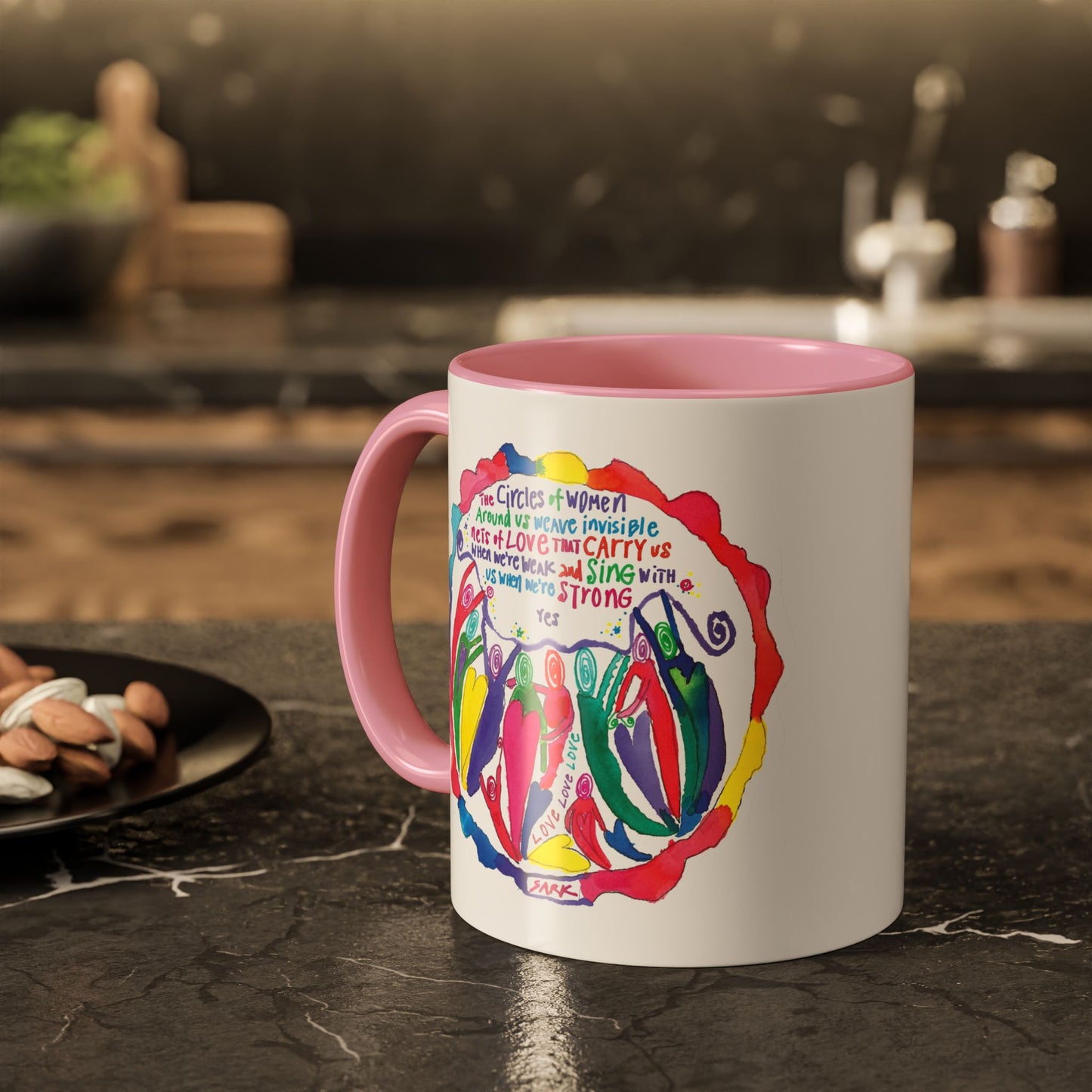 Circles Of Women Weave Nets Of Love by SARK - 11oz Creatively ColorFULL Mugs