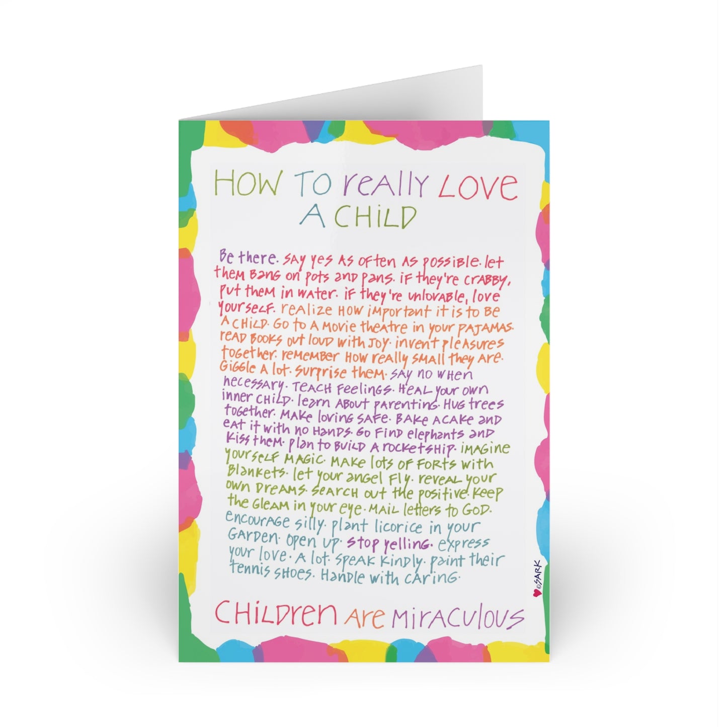 How To Really Love A Child, SARK Greeting Cards (1 or 10-pcs)