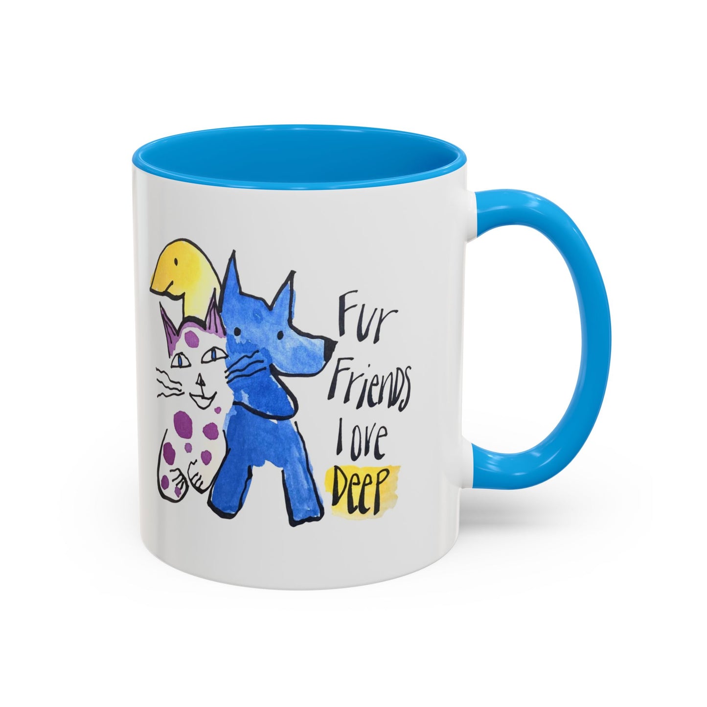 Fur Friends Love Deep by SARK - 11oz Creatively ColorFULL Mugs