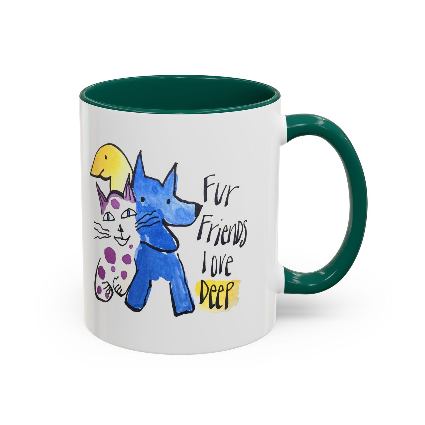 Fur Friends Love Deep by SARK - 11oz Creatively ColorFULL Mugs