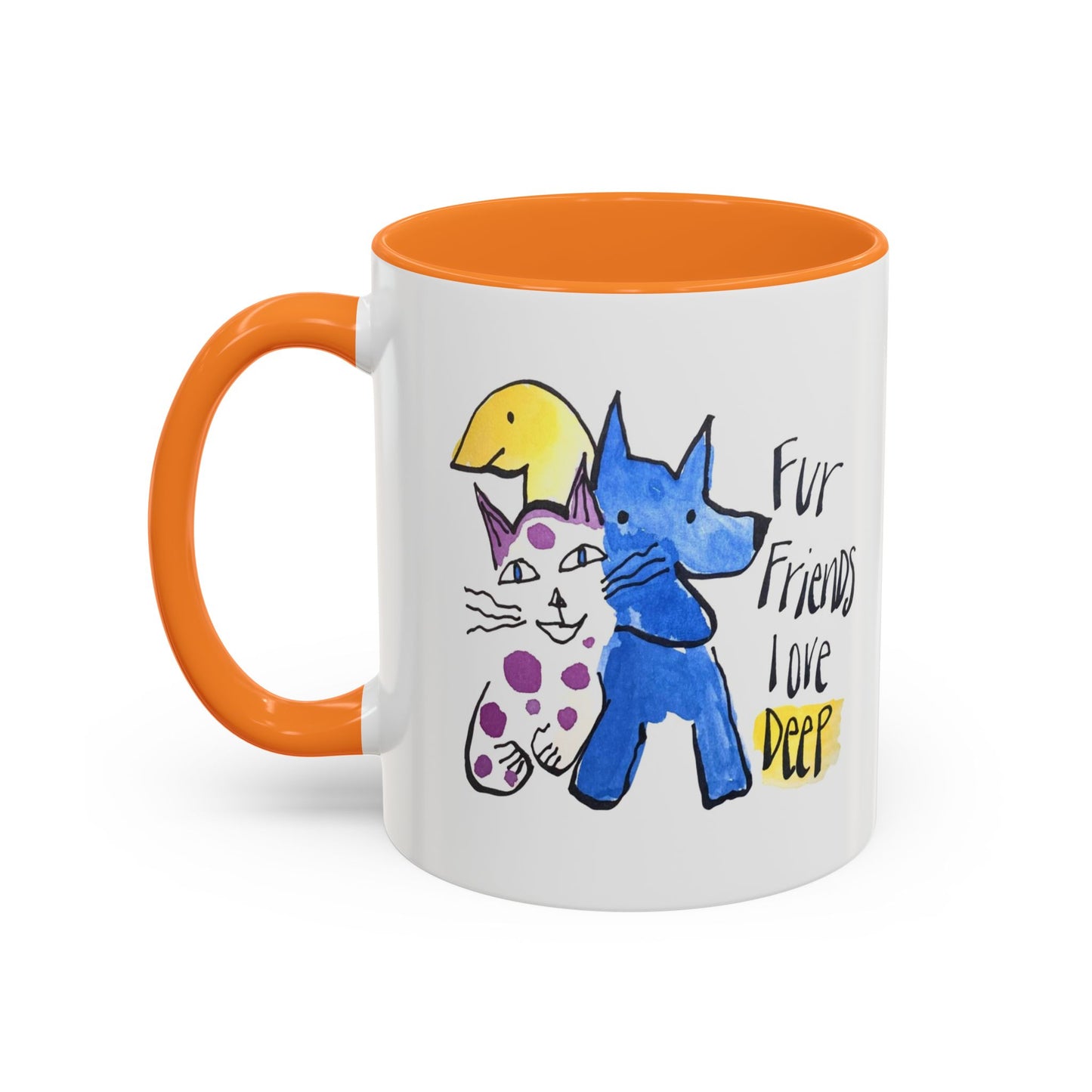 Fur Friends Love Deep by SARK - 11oz Creatively ColorFULL Mugs