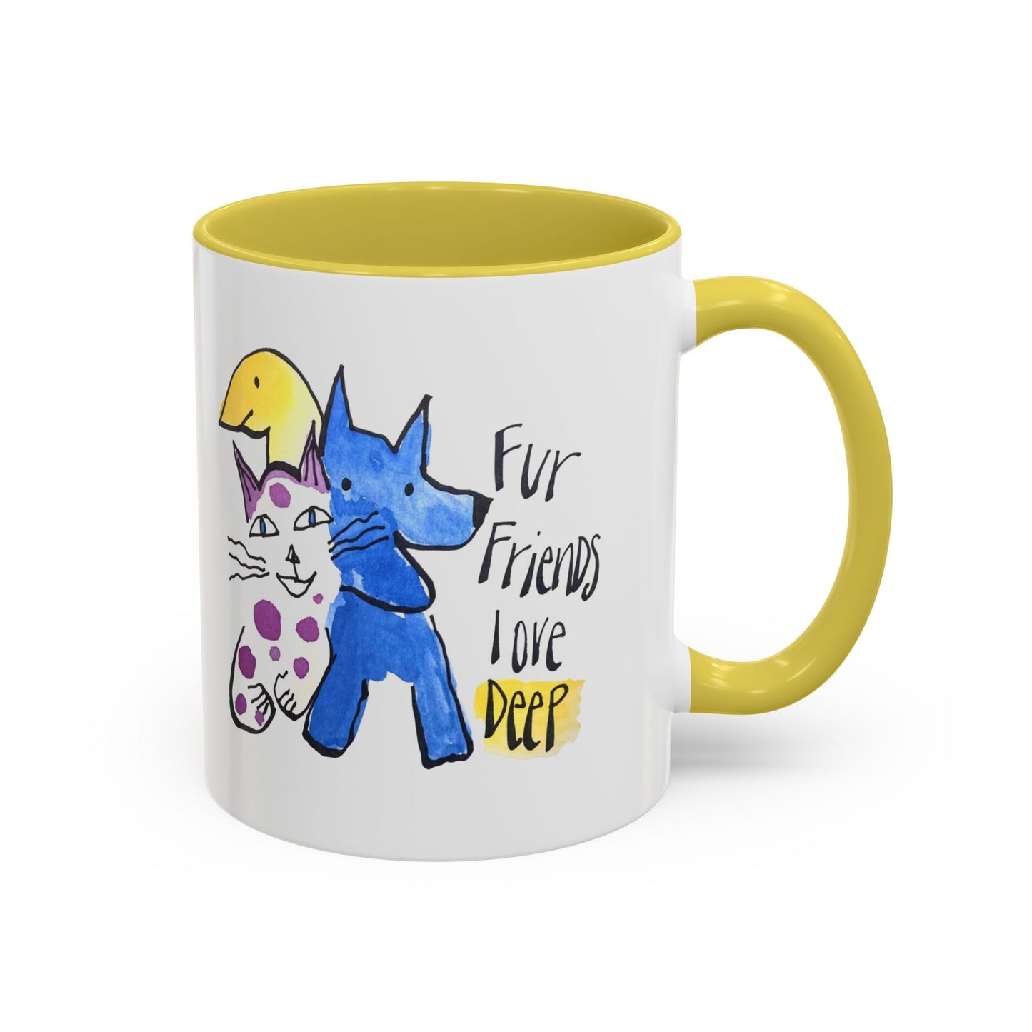 Fur Friends Love Deep by SARK - 11oz Creatively ColorFULL Mugs