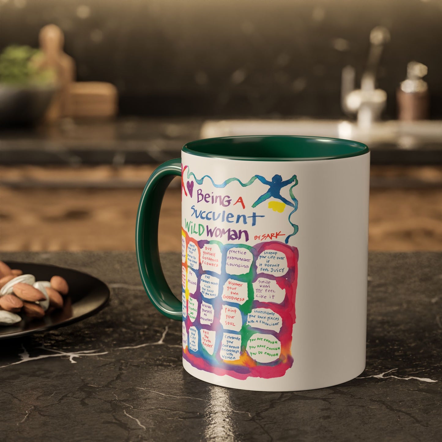 Being A Succulent Wild Woman by SARK - 11oz Creatively ColorFULL Mugs