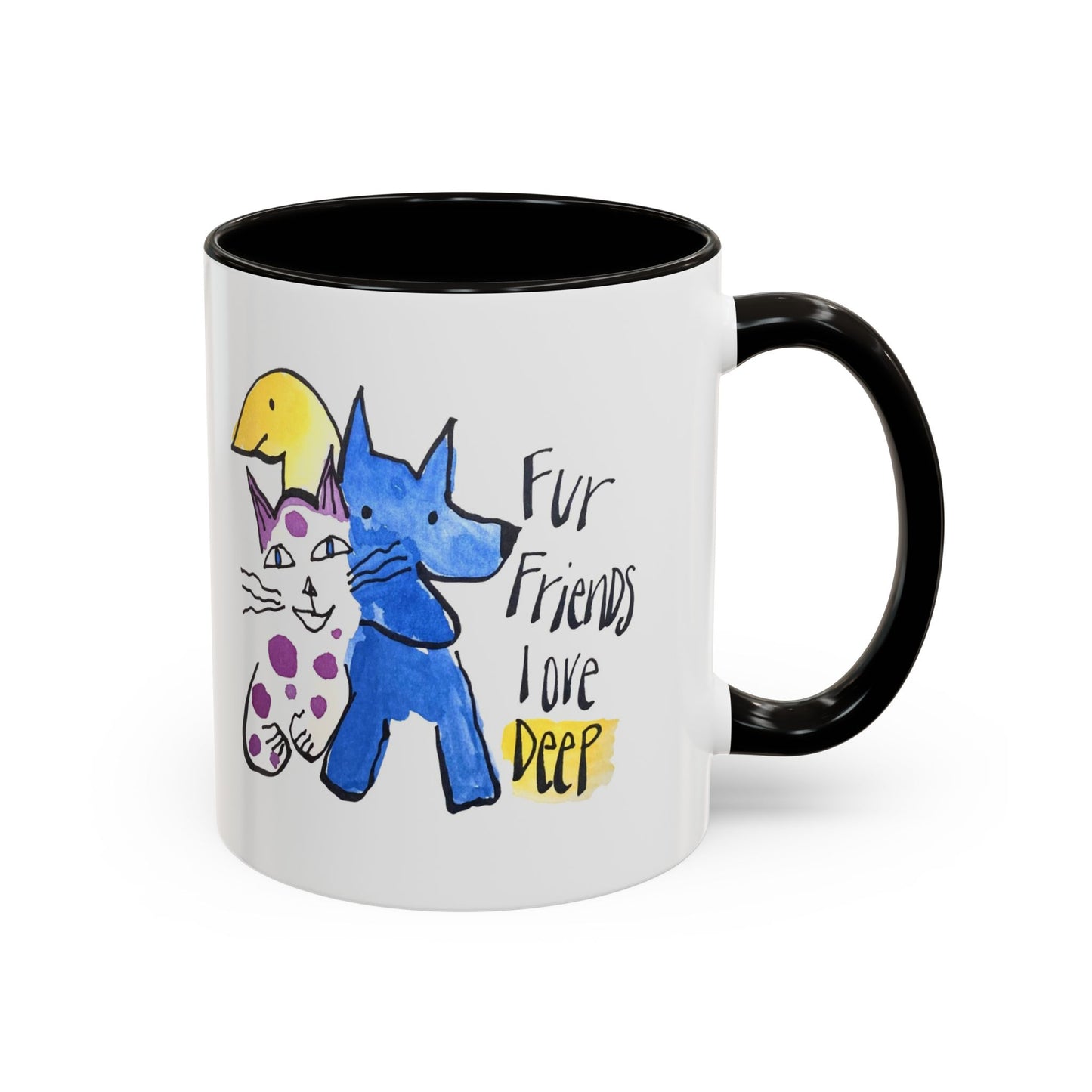 Fur Friends Love Deep by SARK - 11oz Creatively ColorFULL Mugs