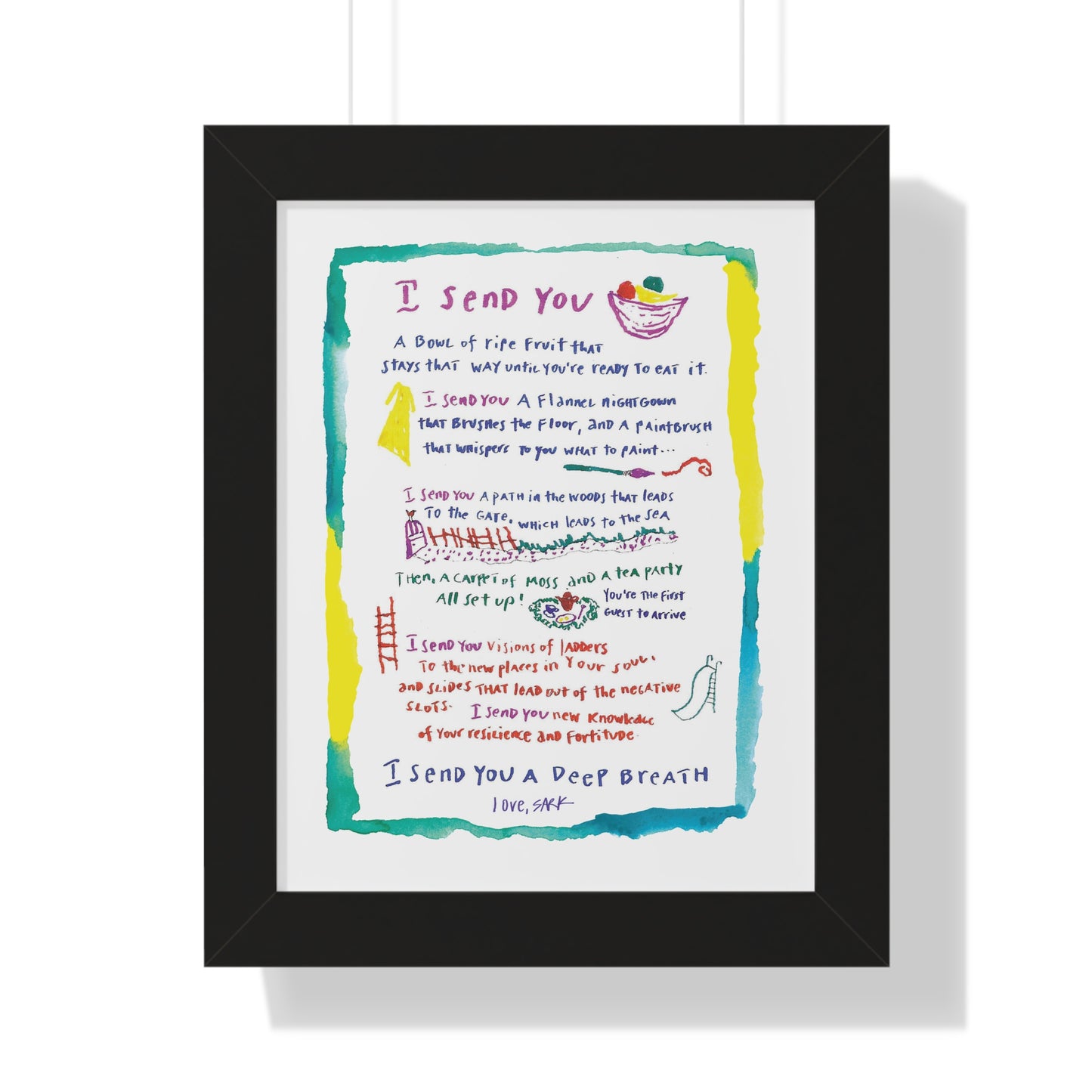 Framed Art Print - "I send You A Deep Breath " by SARK