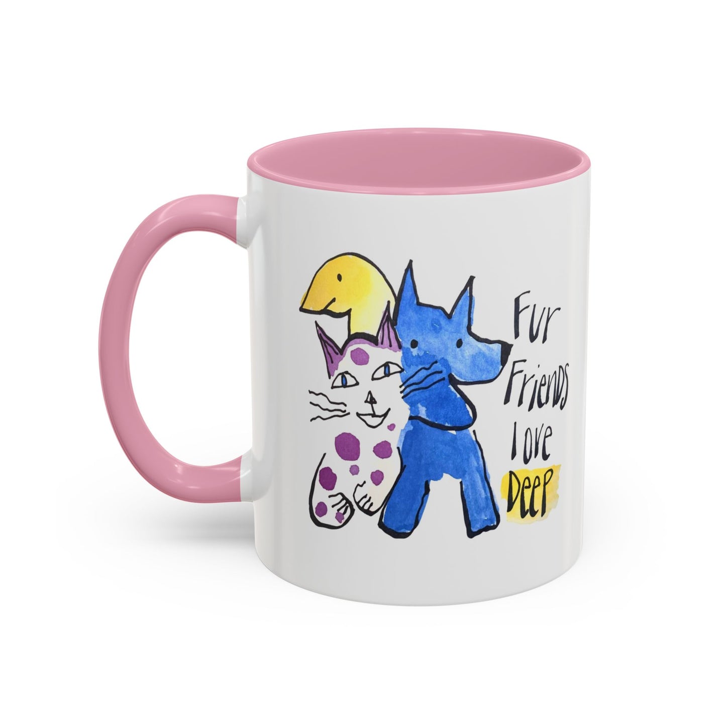 Fur Friends Love Deep by SARK - 11oz Creatively ColorFULL Mugs