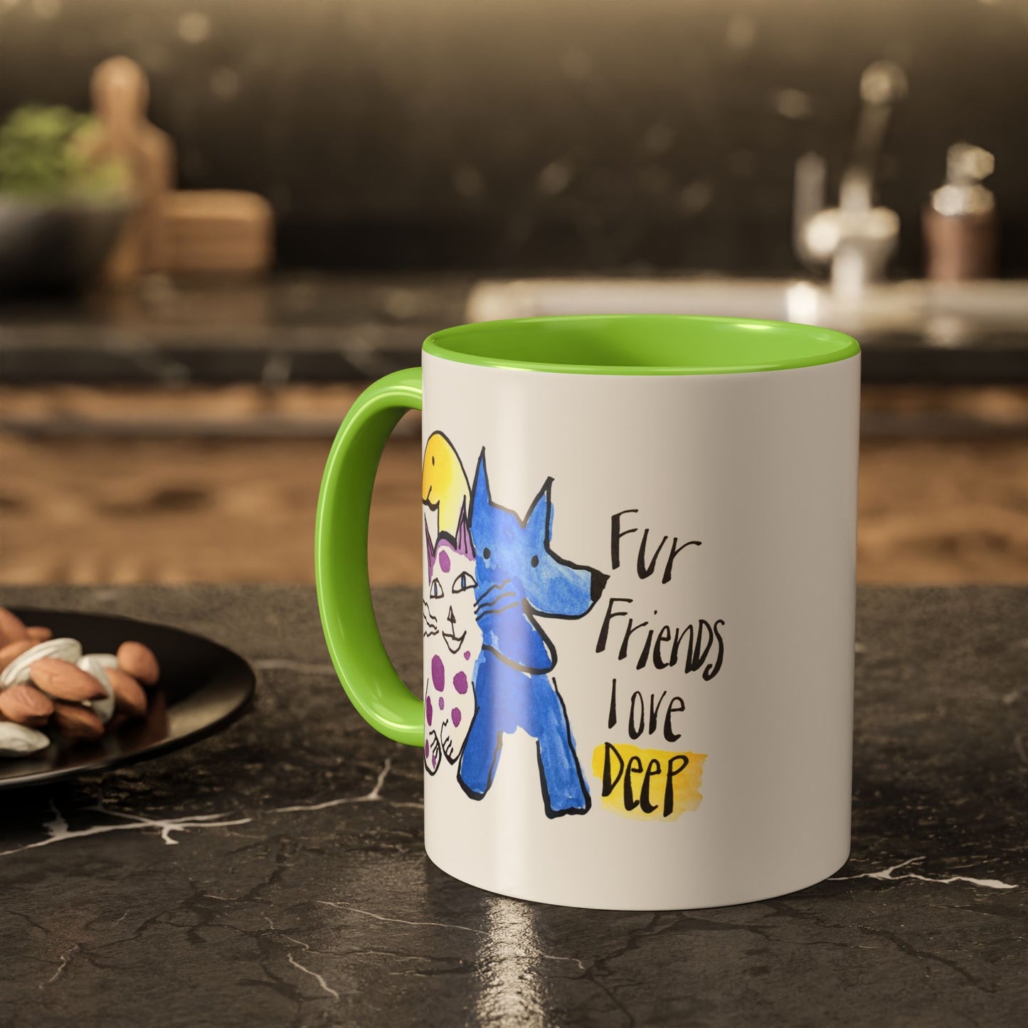 Fur Friends Love Deep by SARK - 11oz Creatively ColorFULL Mugs