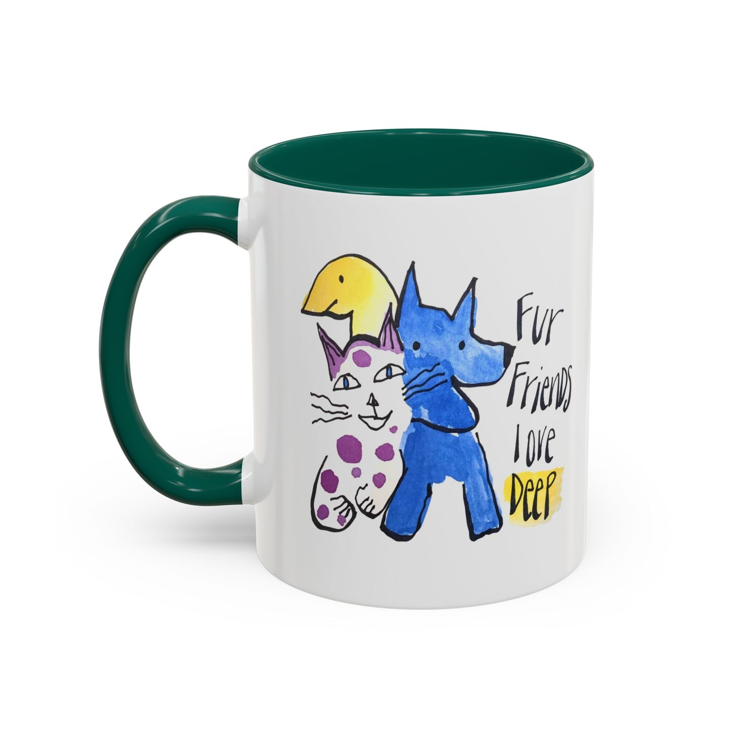 Fur Friends Love Deep by SARK - 11oz Creatively ColorFULL Mugs