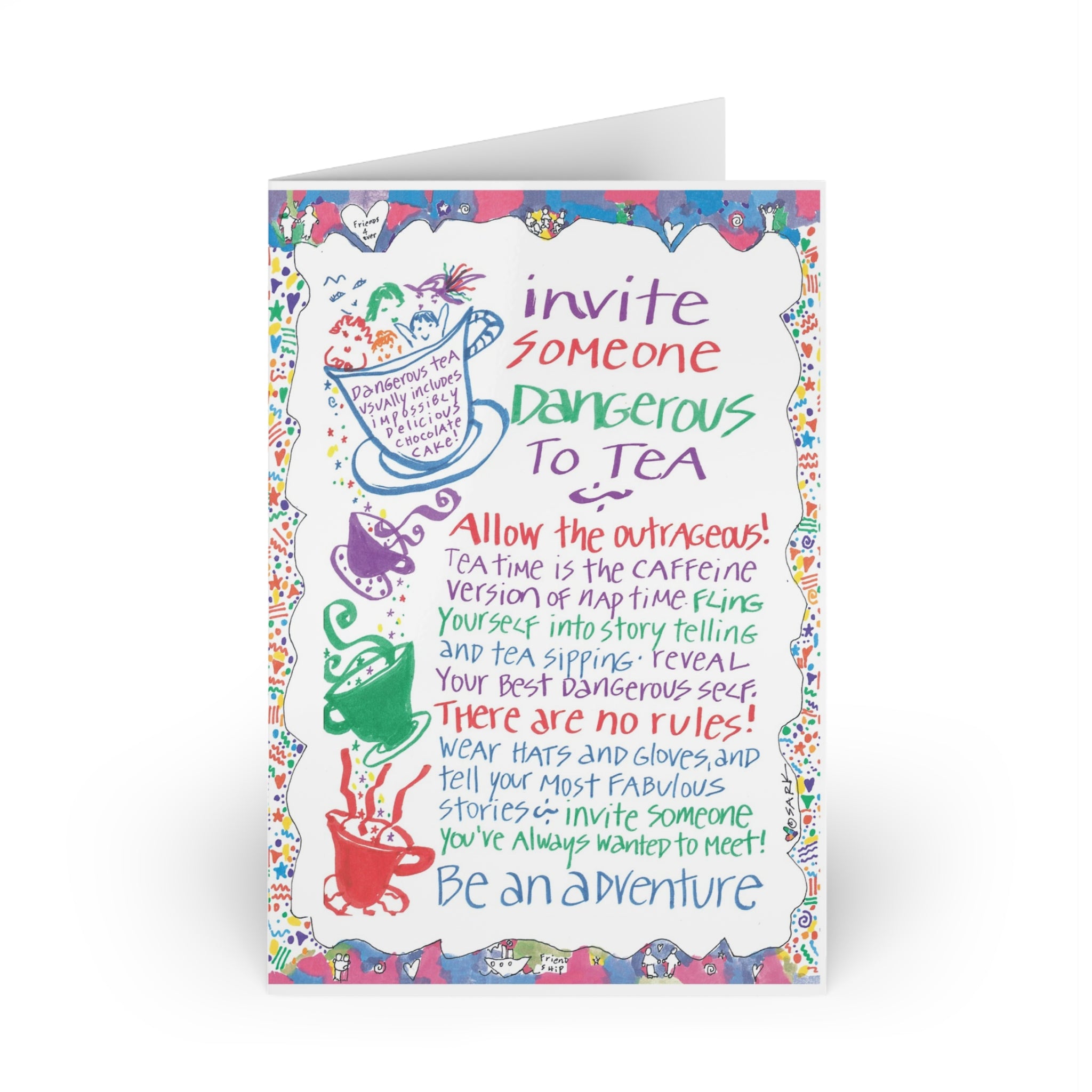 Invite Someone Dangerous To Tea, SARK Greeting Cards (1 or 10-pcs ...