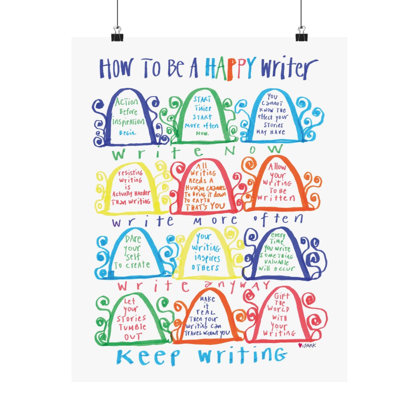 How To Be A Happy Writer, by SARK - Premium Matte Art Print