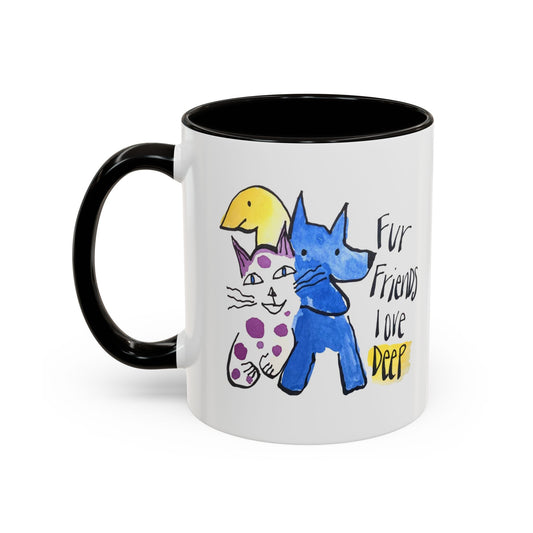 Fur Friends Love Deep by SARK - 11oz Creatively ColorFULL Mugs