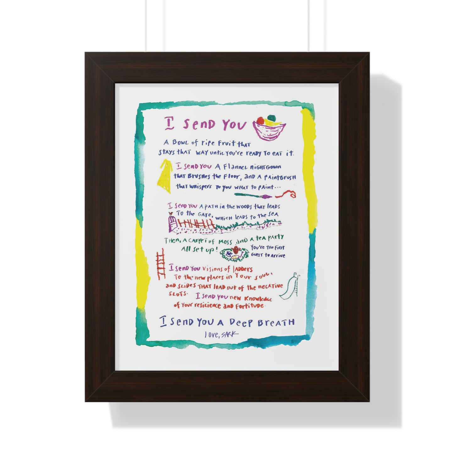 Framed Art Print - "I send You A Deep Breath " by SARK