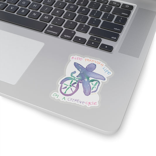 Ride Through Life On A Creative Cycle by SARK - 3” Vinyl Sticker