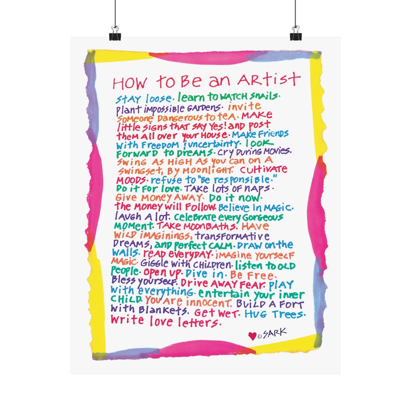 How To Be An Artist, by SARK - Premium Matte Art Print