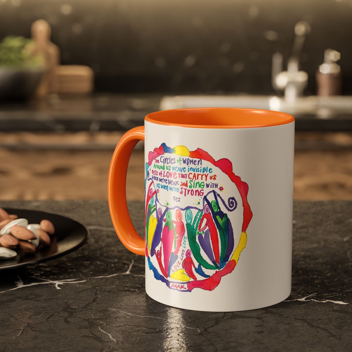 Circles Of Women Weave Nets Of Love by SARK - 11oz Creatively ColorFULL Mugs