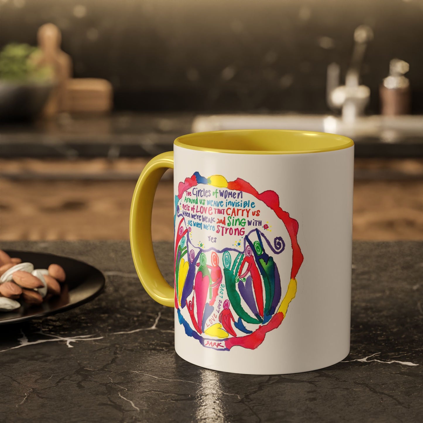 Circles Of Women Weave Nets Of Love by SARK - 11oz Creatively ColorFULL Mugs