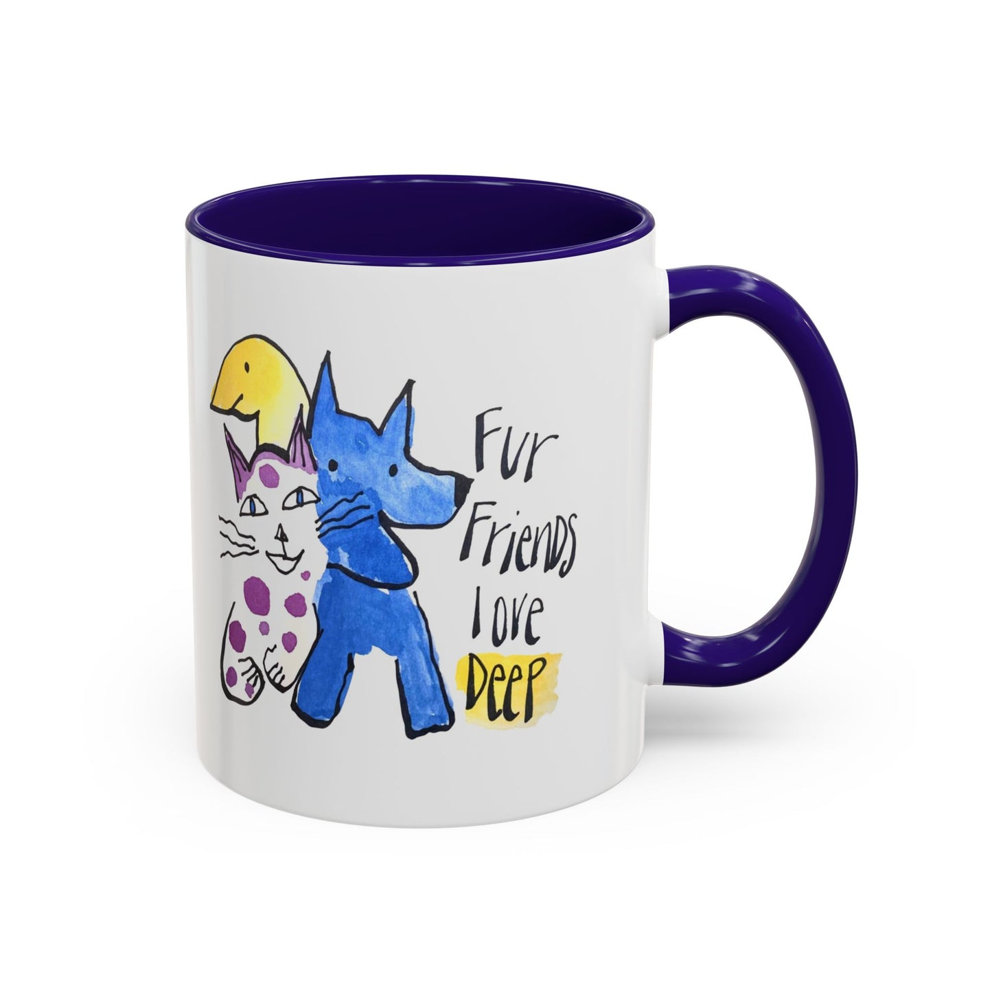 Fur Friends Love Deep by SARK - 11oz Creatively ColorFULL Mugs