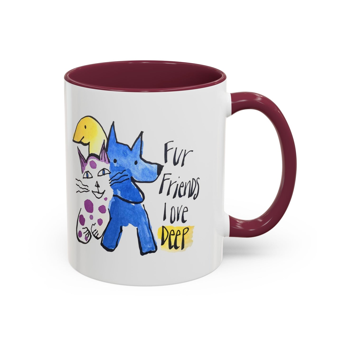 Fur Friends Love Deep by SARK - 11oz Creatively ColorFULL Mugs