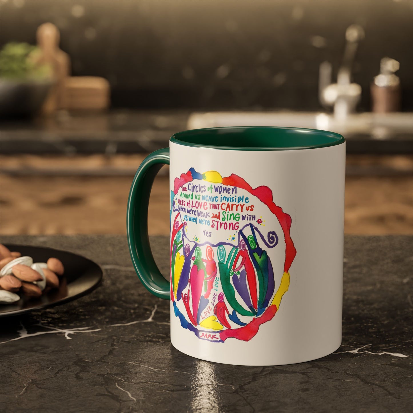 Circles Of Women Weave Nets Of Love by SARK - 11oz Creatively ColorFULL Mugs