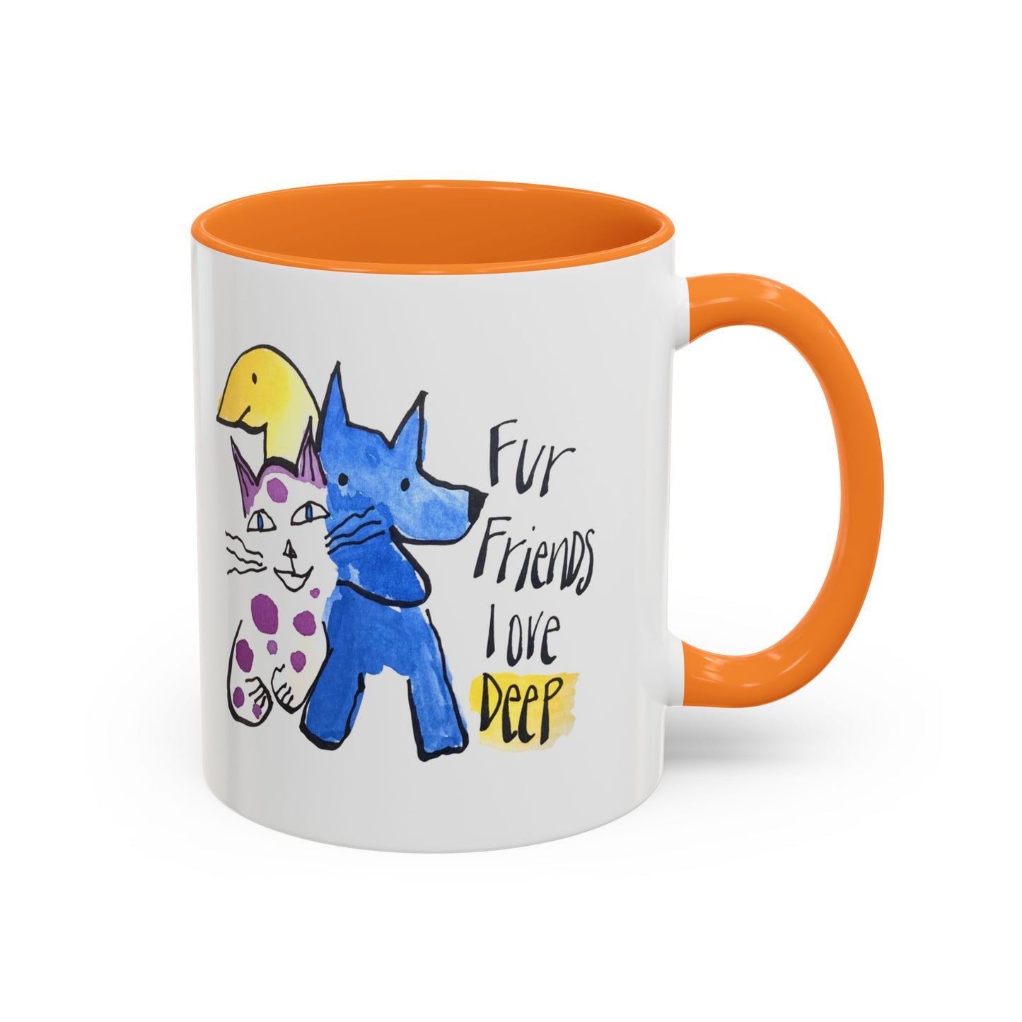 Fur Friends Love Deep by SARK - 11oz Creatively ColorFULL Mugs