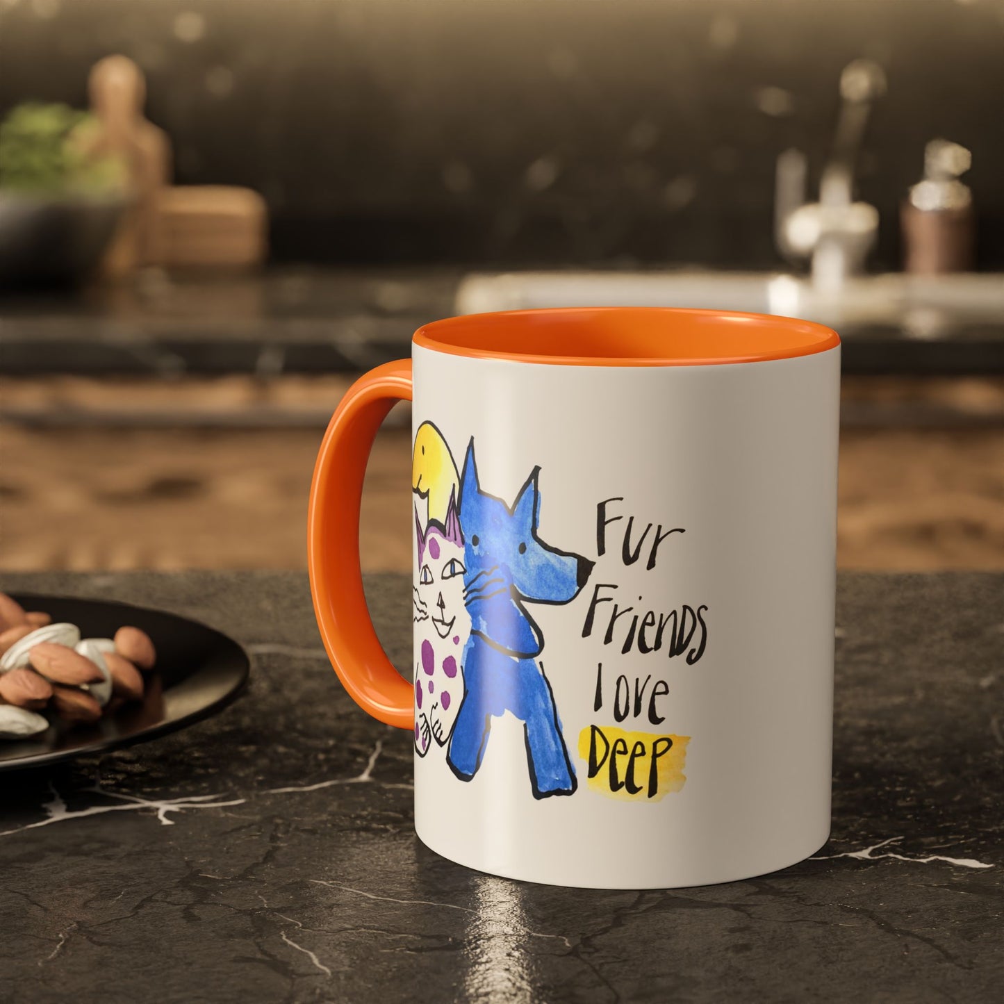 Fur Friends Love Deep by SARK - 11oz Creatively ColorFULL Mugs