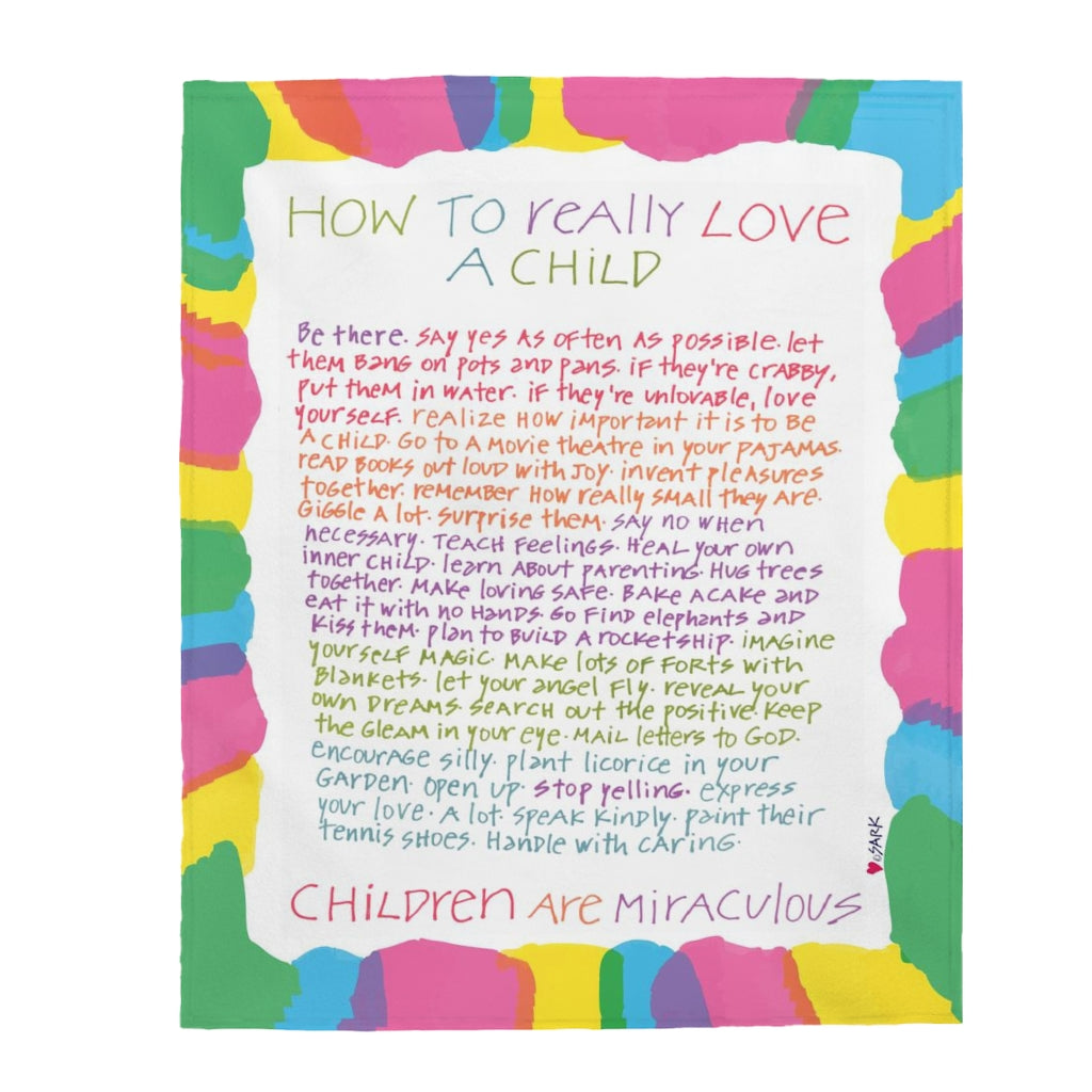 How To Really Love A Child By Sark - Velveteen Plush Blanket – Planet Sark