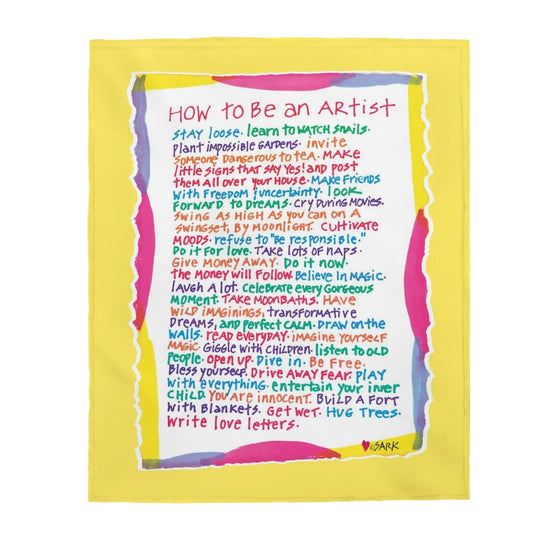 How To Be An Artist by SARK - Velveteen Plush Blanket